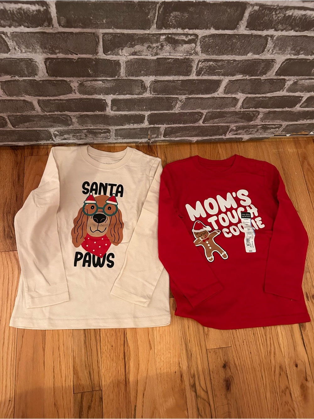 okie dokie Cream Santa Paws Long-Sleeve Shirt